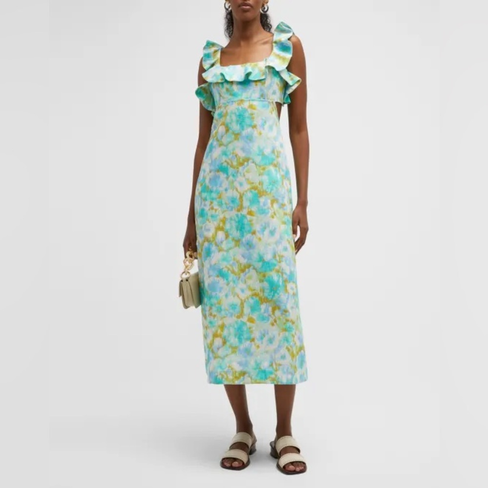 Zimmermann High Tide Frilled Midi Dress | NWT | AU 2 / US 6-8